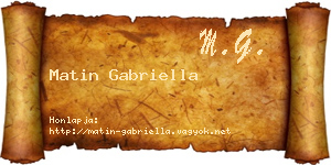 Matin Gabriella névjegykártya